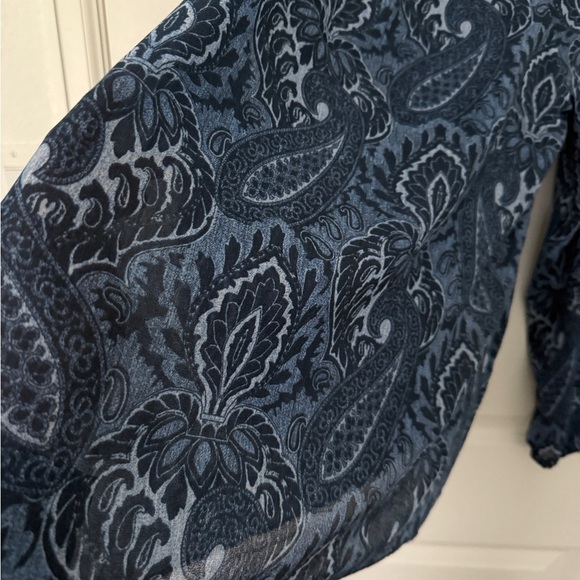 MICHAEL Michael Kors Paisley Print V-Neck Blouse Size Large - Picture 3 of 8